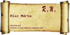 Riez Márta névjegykártya